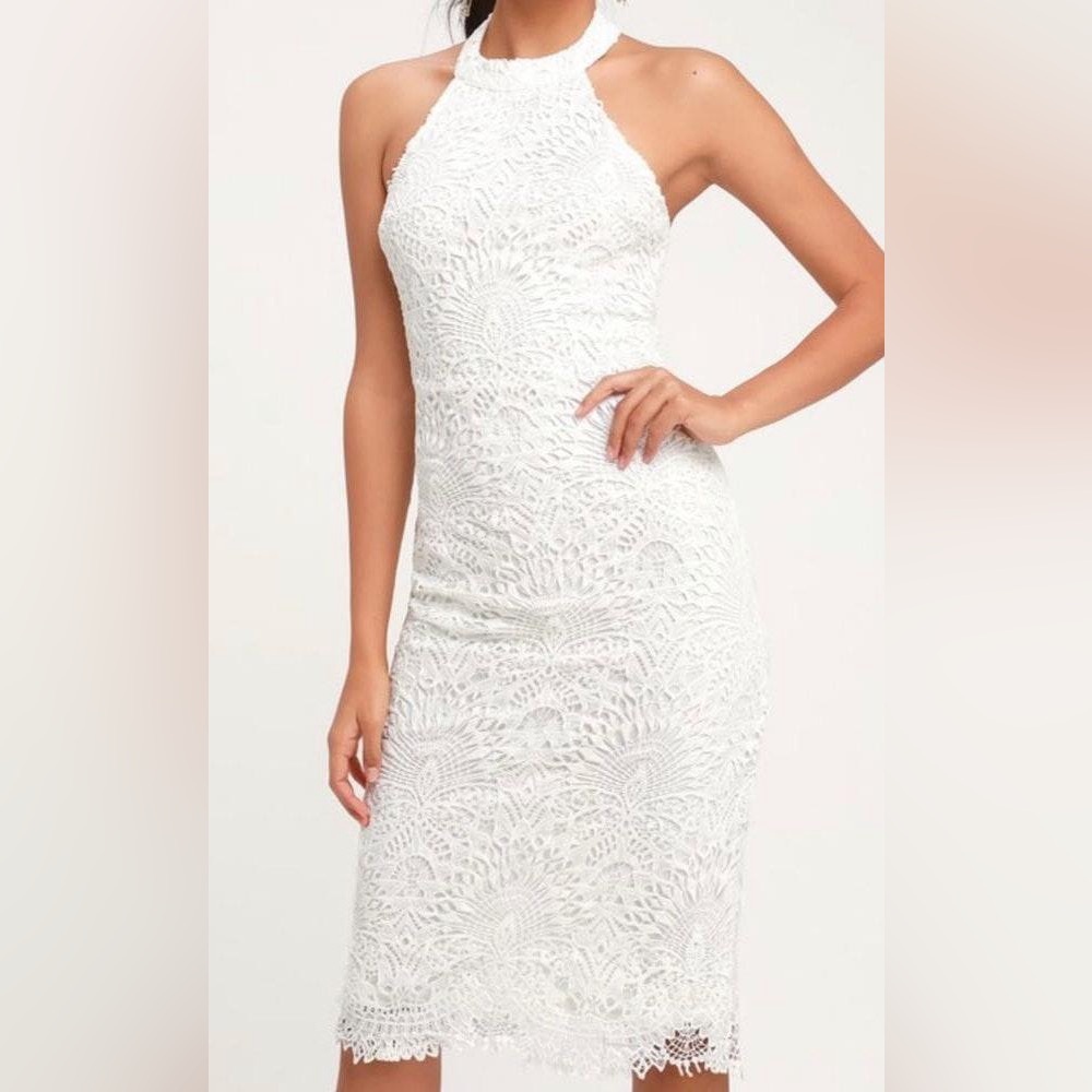 Lulus white lace Halter dress